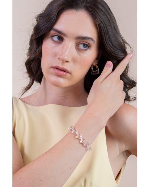 Zynnia Collective Metallic Neutrals See Through Pebble Bracelet
