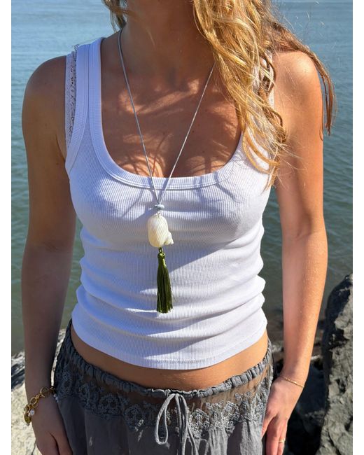 Sccollection Multicolor Celine Shell & Tassle Necklace