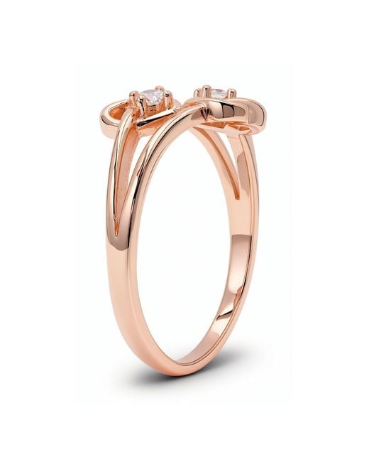 Kylie Harper Pink Swirling Double Heart Ring