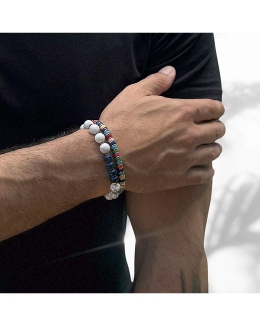 Ebru Jewelry Metallic Spiritual Beaded & Energy Bracelet for men