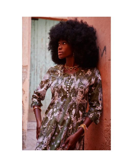 At Last Green Cotton Annabel Maxi Dress