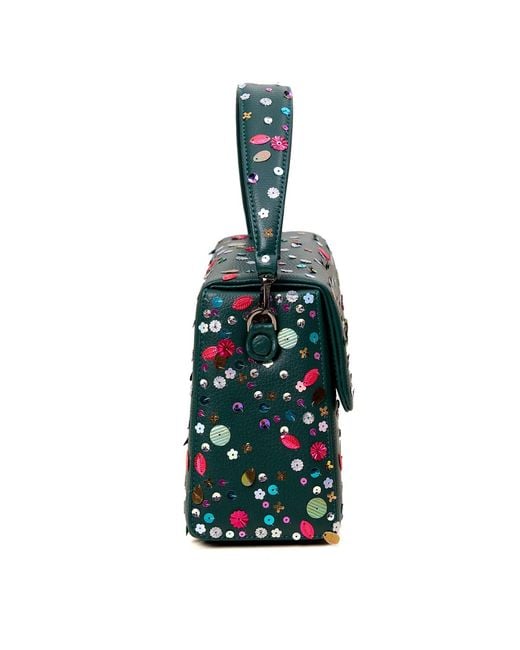 Simitri Blue Sequined Bageecha Trapezee Evening Bag