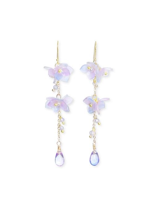 Malolo Jewelry White Flower Earrings Lilac