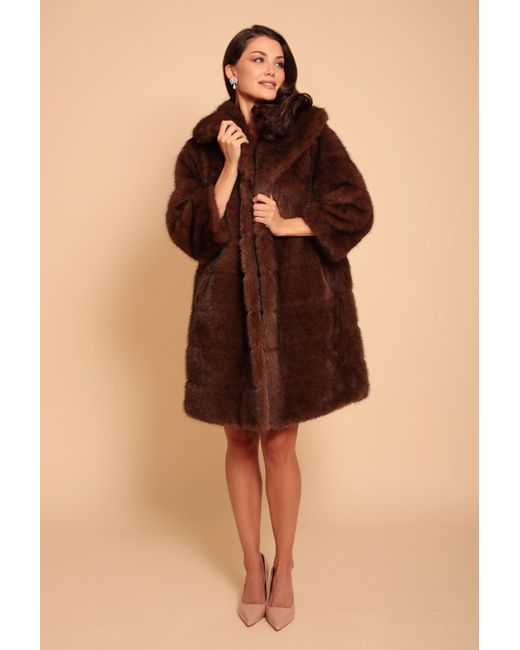 Santinni Brown 'Hollywood' Faux Fur Coat