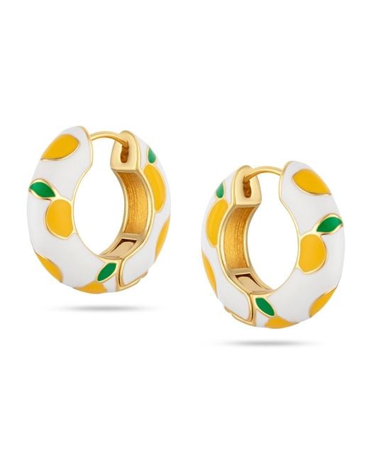 Arctic Fox & Co. Metallic Lemon Ceramic Hoop Earring