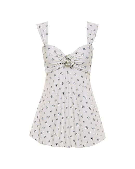 Montce White Heidi Floral Devin Rosa Dress