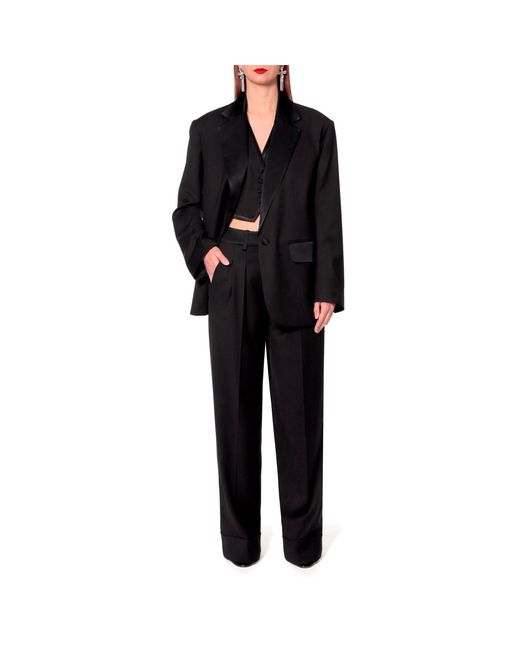 AGGI by HALEWSKI Black Frankie Fashion Wide Trousers