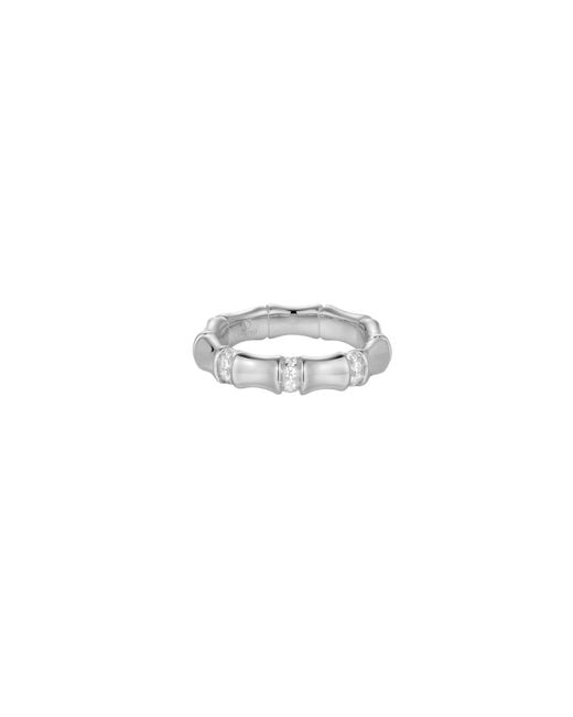 Vanhi White Bamboo Chunky Crystal Ring