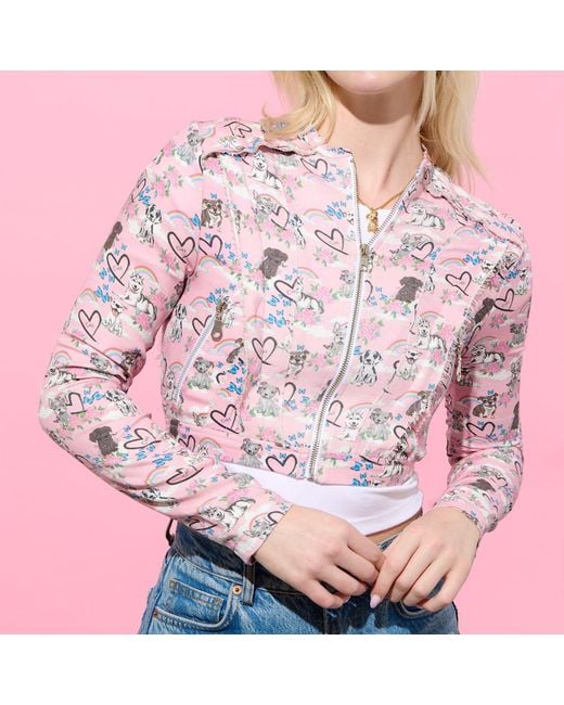 Cloud Haven Pink Love Them All Cropped Jacket