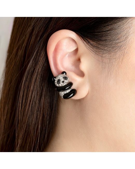 Arte Madrid Black Puffy Panda Ear Cuff
