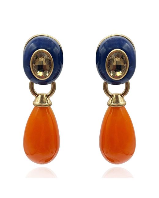 Michael Nash Jewelry Orange Charlotte And Resin Pierced Removable Drop