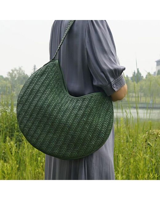 Rimini Green Hand Weaving Leather Shoulder 'Susanna'