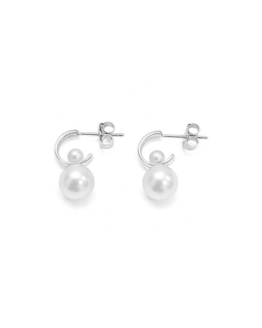 FV Jewellery Metallic Perle Double Fresh Water Pearl Stud Earrings