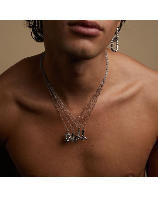 Kasun Metallic Solid I Initial Necklace With Mother Of Pearl