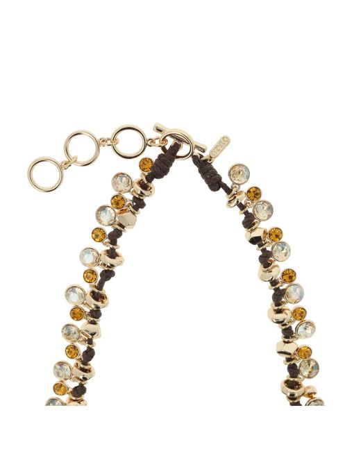 Otazu Metallic Classic Crystal Necklace