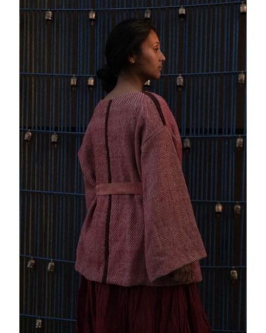 Charkha & Loom Red Rosefinch Kimono