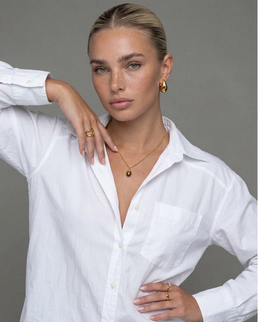 Elk & Bloom Metallic Medium Chubby 14K Teardrop Drop Studs