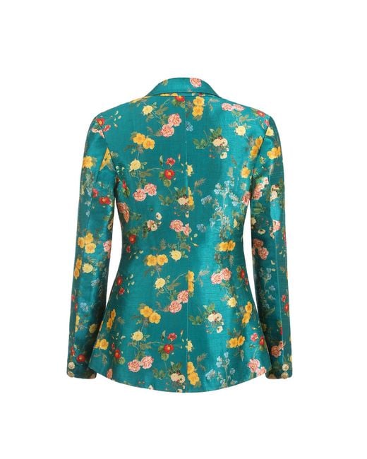 Richa Sharma Green Single Breasted Tailored Blazer Jacket