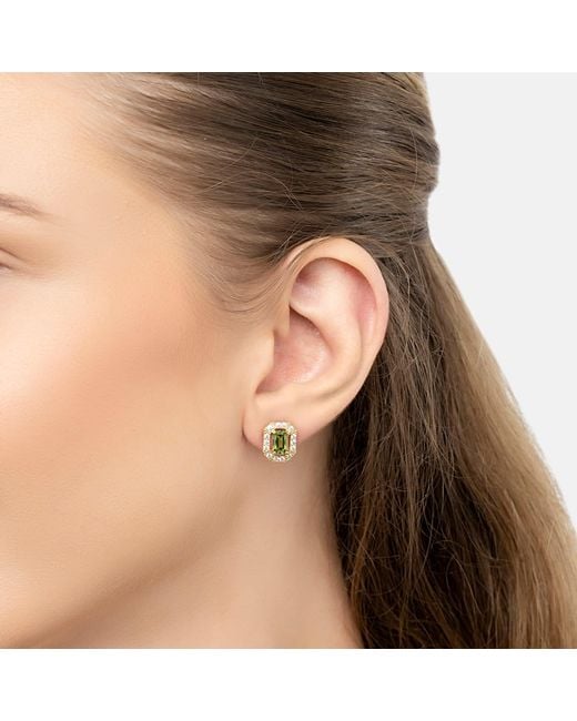 Latelita London Metallic Whistledown Gemstone Stud Earrings Peridot