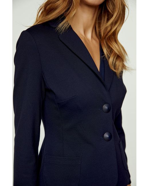 Conquista Blue Navy Punto Di Roma Fitted Jacket