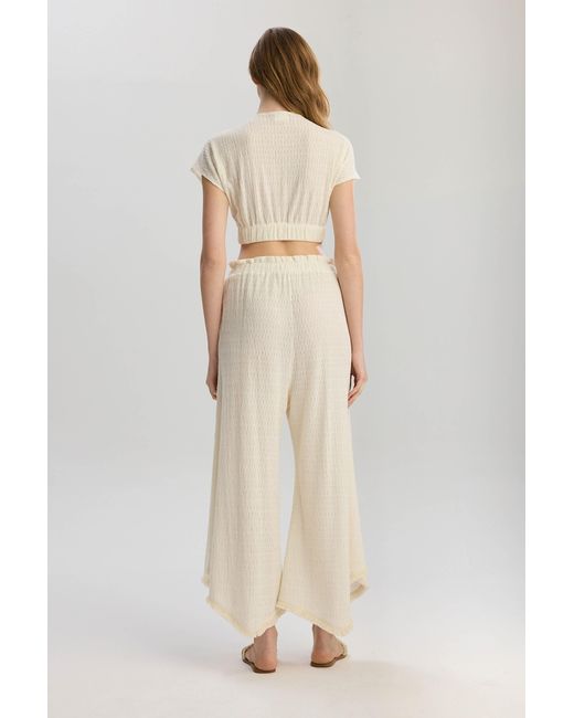 Lilamie White Neutrals Rio Front Tied Crop Dizayn Summer Top