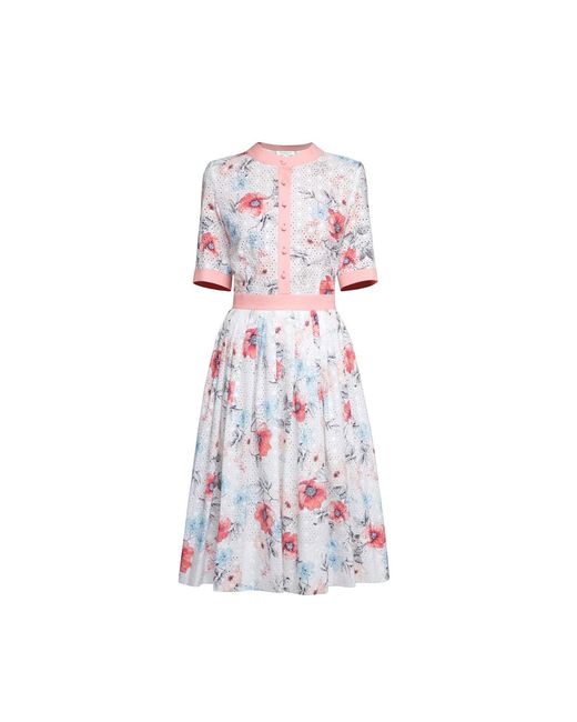 Rumour London Multicolor Toscana Floral Print Broderie Anglaise Midi Dress