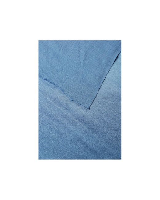 Heritagemoda Blue Handwoven Super Soft Light Wool Scarf