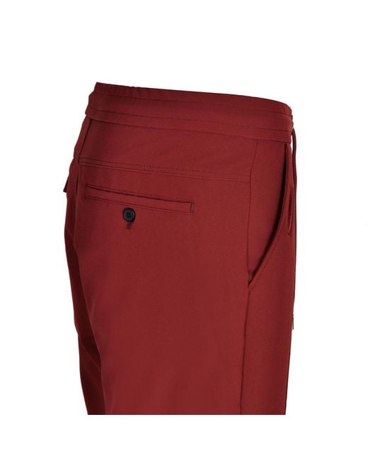 DAVID WEJ Red Ashford Relaxed Drawstring Short for men