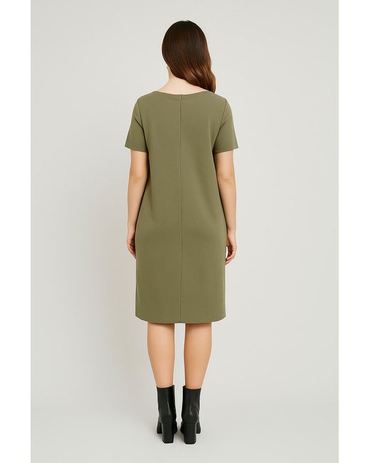Conquista Green Sack Style Punto Di Roma Short Sleeve Dress