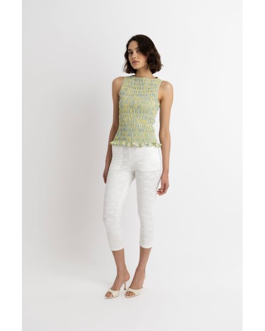 Amy Lynn White Penny Lace Capri Pants