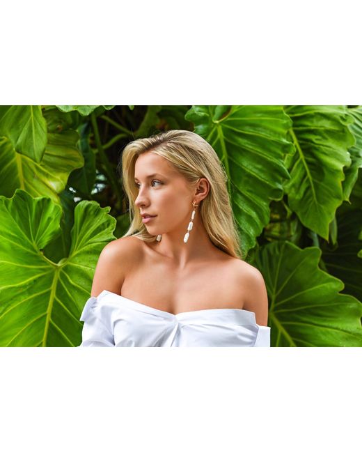 Adriana Pappas Designs White Pearl Swirl Earrings