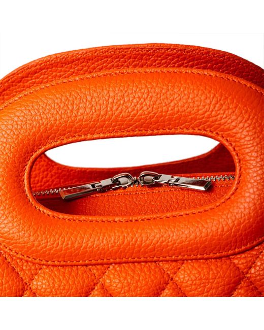 Laura Olaru Orange Fabiola Leather Laptop Bag