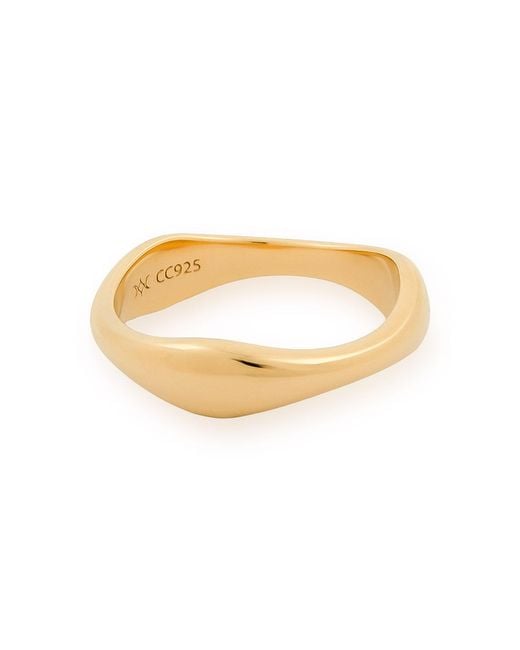 Cote Cache Metallic Stackable Wave Vermeil Ring Set