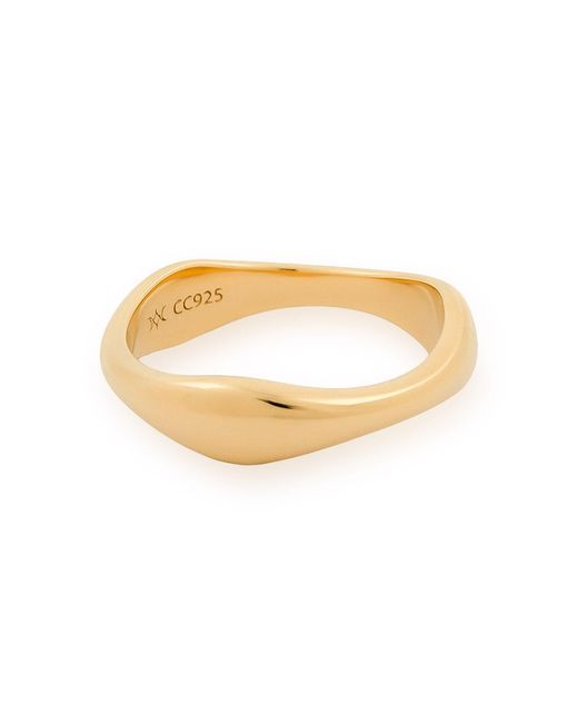 Cote Cache Metallic Stackable Wave Vermeil Ring Set