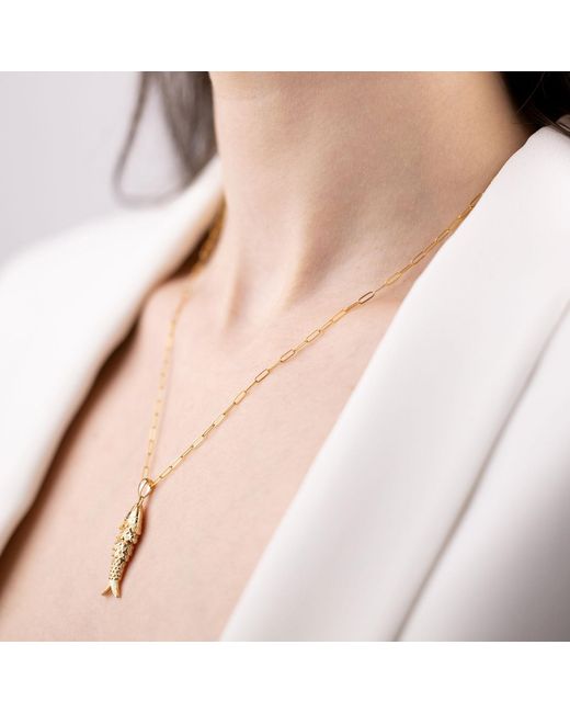 Oana Savu Metallic Articulated Fish Handmade Pendant Necklace