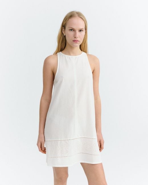 Thinking Mu White Short Embroidered Dress Aniela