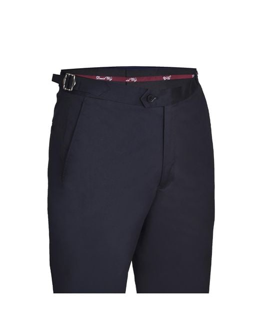 DAVID WEJ Blue Paco Loose Fit Chinos Trouser With Side Adjusters for men