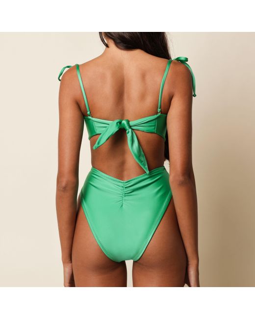 Montce Green Emerald Shimmer Paula Tie-Up Bikini Bottom