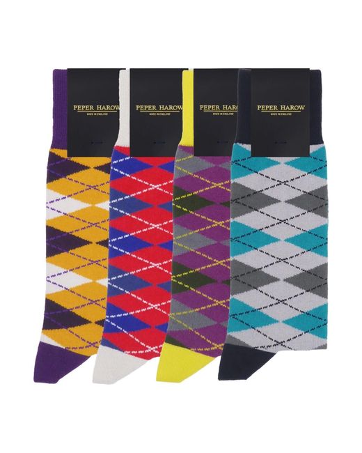 Peper Harow - Made in England Blue Socks Bundle – Argyle for men
