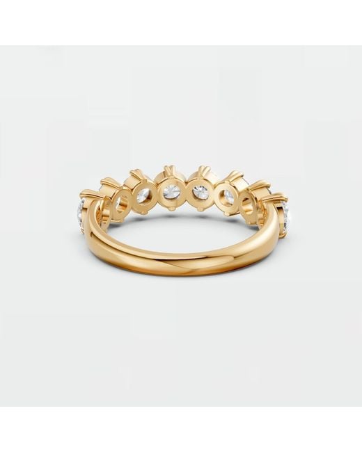 Aya Fine Jewelry White Round Timeless 8 Stone Lab Diamond Ring Anniversary Band