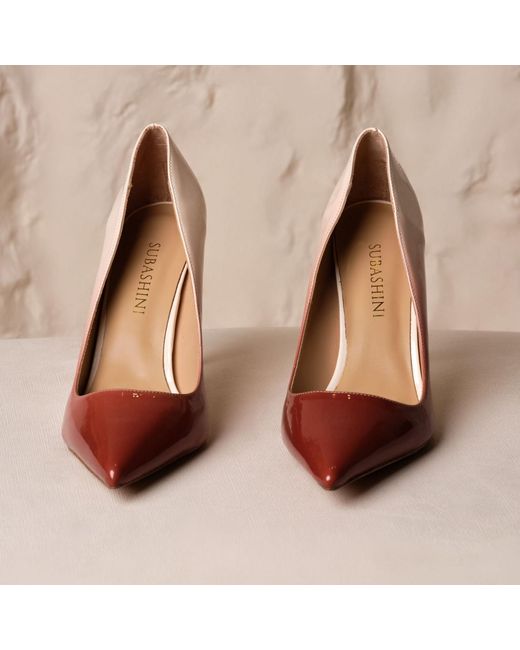 Subashini Heels Brown Crimson Dusk