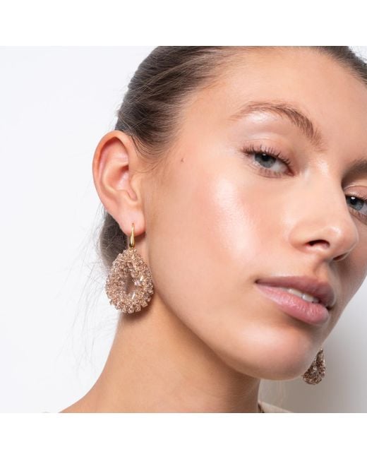 LOTT.gioielli Metallic Neutrals Crystal Nude Earrings Marieke Drop S Raw