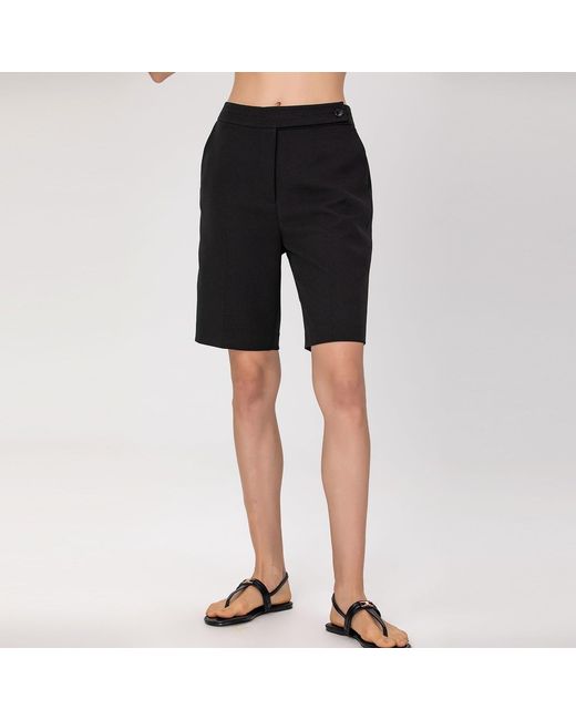 Smart and Joy Black Minimalist Bermuda Shorts