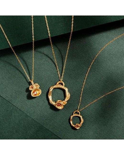 Claire Hill Designs Metallic Citrine Lichen Pendant Necklace