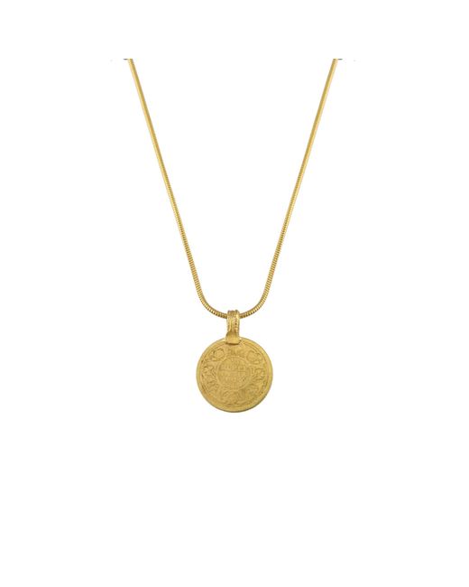 Opium Jewels Metallic Small Vintage Rupee Coin On Plated Chain