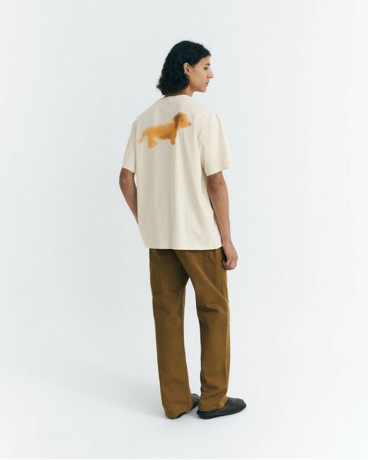 Thinking Mu White Perro Salchicha Back Aaron T-Shirt for men