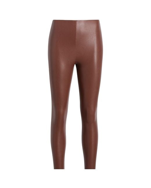 Commando Brown Faux Leather Legging, Oxblood Slg06
