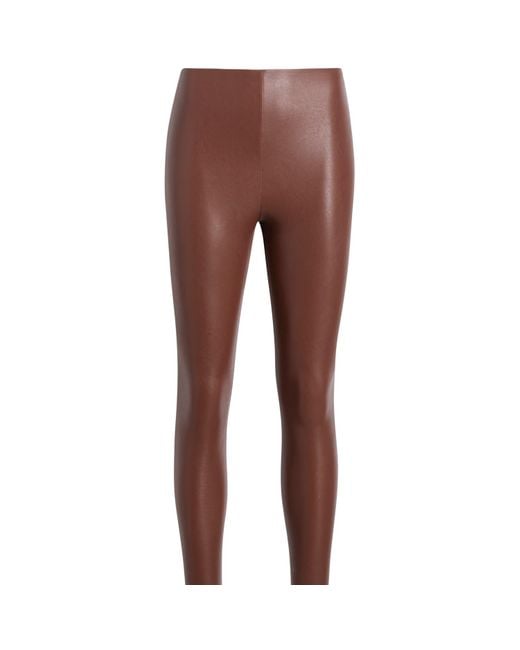 Commando Brown Faux Leather Legging, Oxblood Slg06
