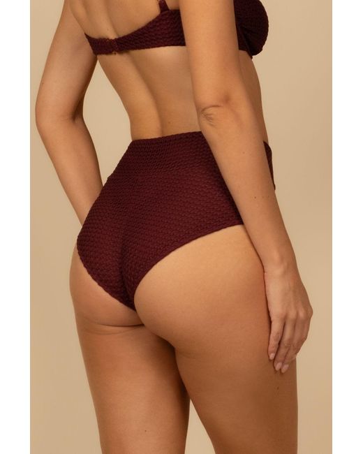 Montce Purple Crochet Added Coverage High Rise Bikini Bottom