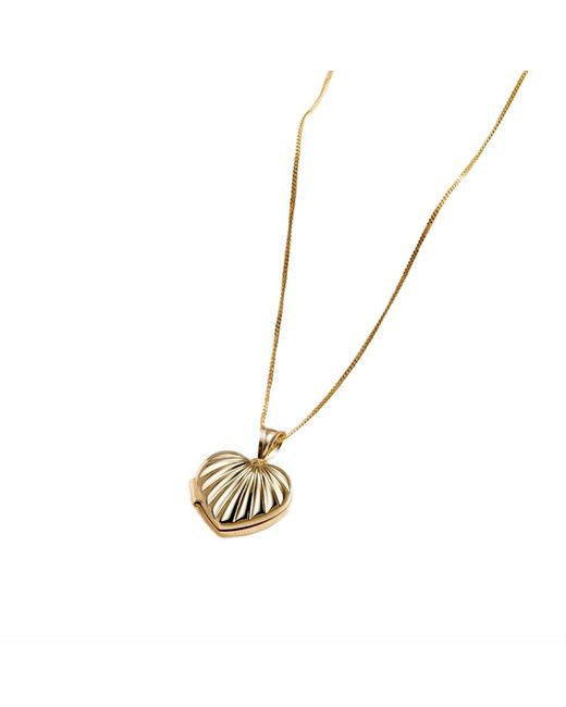 Posh Totty Designs Natural 9Ct Petite Shell Heart Locket